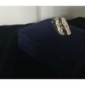 Sterling Silver Hammered Ladies Ring